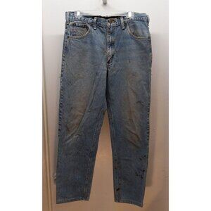 Carhartt Men's Work Jeans 34 x 29 Blue Denim 100% Cotton B17 DST Straight Leg